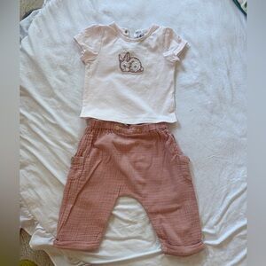 Tartine et Chocolat Pink and White Kids Matching Set
